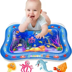 Baby Sensory Activity Toy, Inflatable Belly Time Water Play Mat, Educational Ocean Design, Suitable for 3+ Years, All Seasons Use
