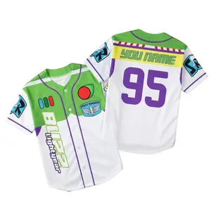 Custom Cartoon Baseball Jersey, Personalized Name and Number Baseball Shirt, Character Inspired Jersey, Custom Youth and Adult Team Jersey, Lightweight Breathable Fan Apparel, Cartoon Theme Sportswear Gift for Cartoon Fans and Sports Lovers