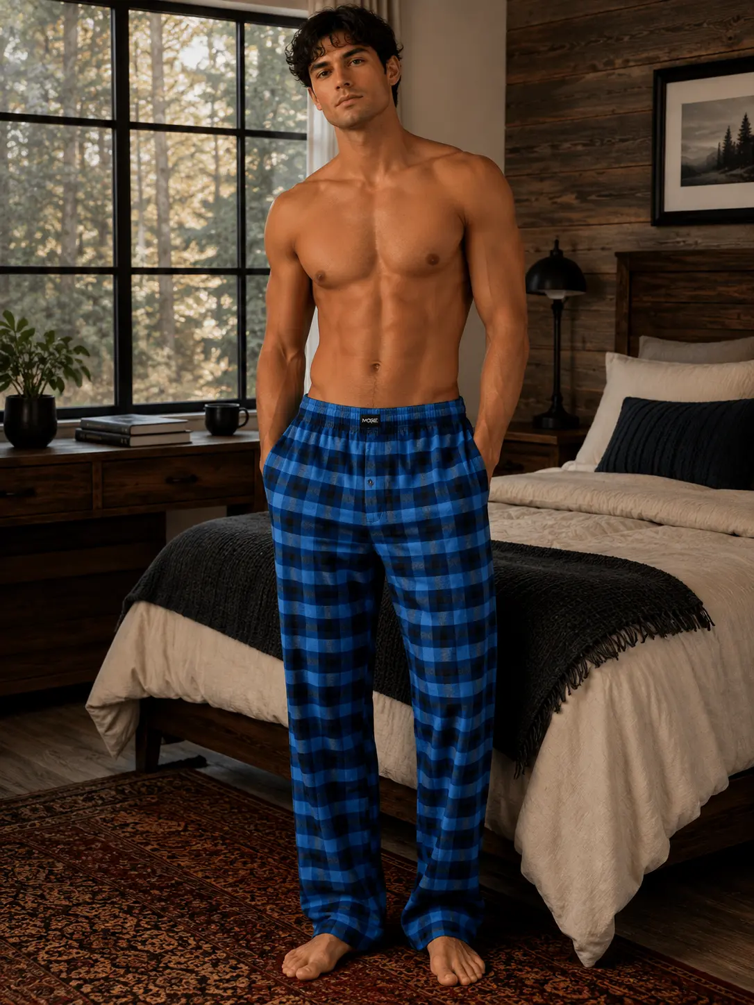 Men's Flannel Pajamas - Plaid Pajama Pants for Men - Lounge & Sleep PJ Bottoms Cotton Loungewear Comfy Menswear Nightwear Casual