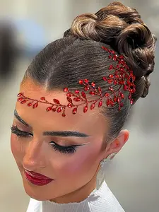Elegant Rhinestone Hair Band for Women, Wedding and Party Fashion Accessory, Casual Plain Headwear, All Seasons Style