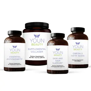 YOUN BEAUTY COMPLETE SKIN SUPPLEMENT SYSTEM contains Collagen Essential Antioxidants and Omega-3 Fatty Acids Healthcare