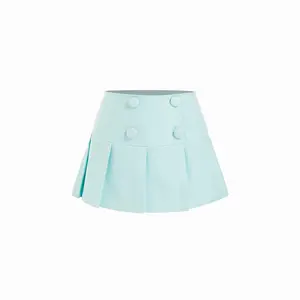 Cider Low Rise Button Detail Pleated Skorts