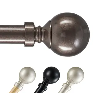 Deconovo Curtain Rods for Windows, 1 Inch Diameter Splicing Curtain Rods Set, Decorative Brown Heavy Duty Curtain Rod