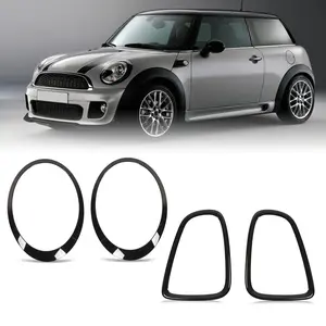 2026 New 4pcs Car Headlight Taillight Surround Cover Trims Gloss Black Replacement For Mini R56 R57 R58 R59 Cooper S JCW 2007‑2015 For Your Cars