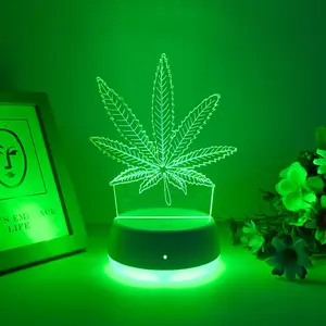 Elegant Maple Leaf 3D Night Light, LED Mood Light, Led Lights, USB Powered Touch Control, Home Decor, Seven-Color Gradient Glow, Ideal Gift Idea