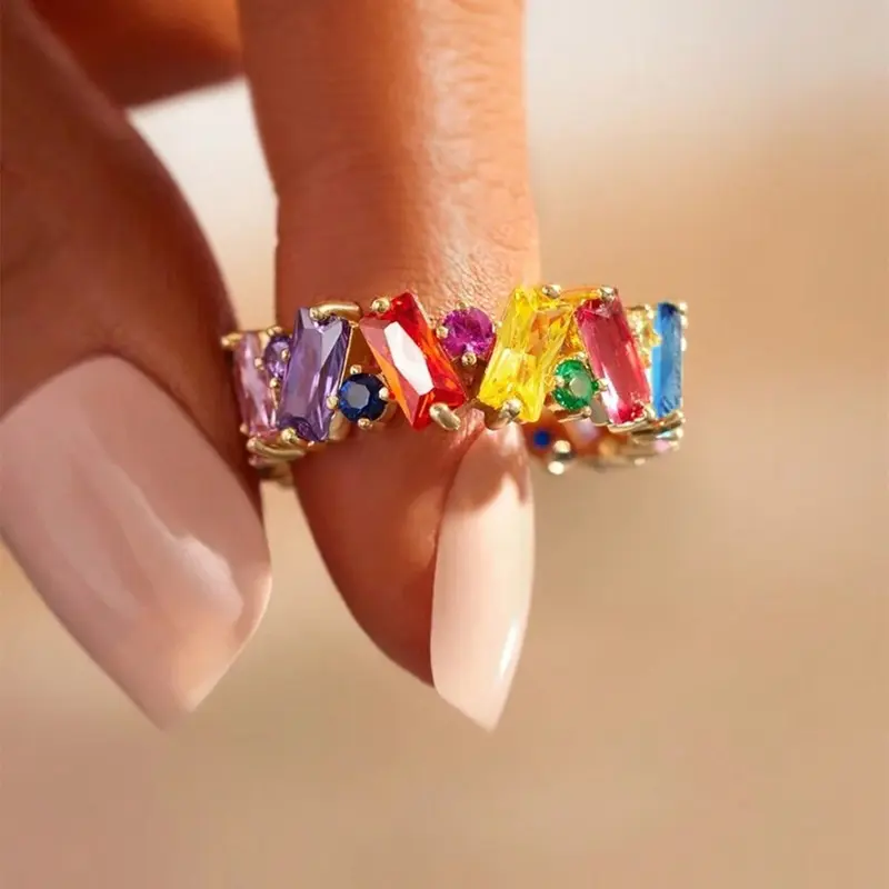 1 PC Gorgeous Cubic Zirconia Ring For Women Bridal Ring For Valentine's Day Gift Wedding Anniversary Daily Party Jewelry