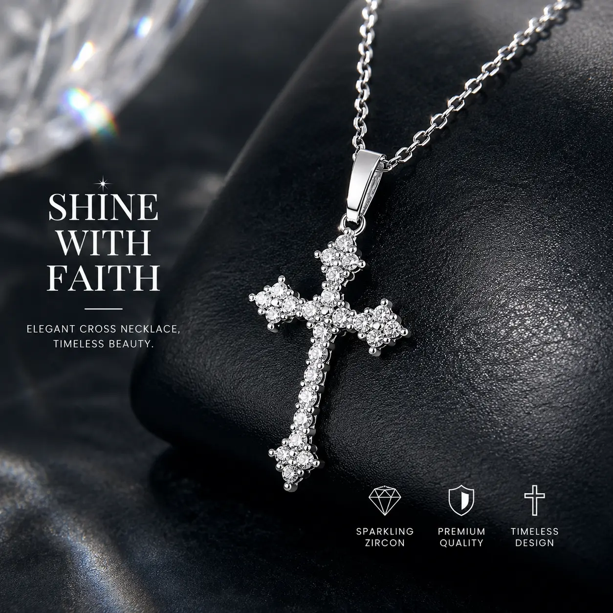 Hip Hop Ice Cut Cross Necklace