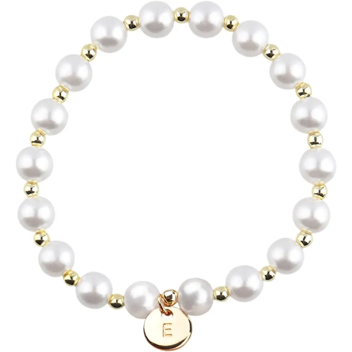 Pearl Initial Bracelet for Women Delicate Beaded Letter Bracelet Bridal Shower Gift, Wedding Party Jewelry, Birthday Present for Her