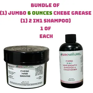 BUNDLE CHEBE HAIR GREASE & SHAMPOO Rosemary Fenugreek Hair Growth oil - Long Hair - Thick Hair -  Hair Growth - Indian Ayurverdic Hair growth oil - Rosemary Hair Oil - Hibiscus Hair growth oil - Chebe Hair Growth Oil Organic - Herbal Haircare Peppermint