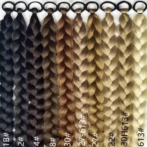 NEW 24 Inch Synthetic Long Braided Ponytail Hair Extensions for Women With Elastic Band  Hair Accessories