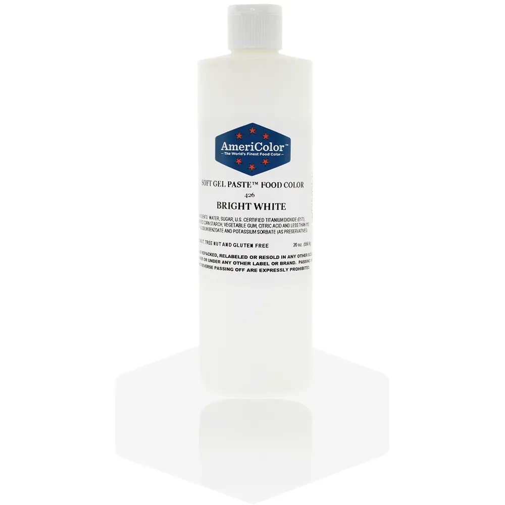 AmeriColor, Bright White, 20 Ounce, Soft Gel Paste Food Color