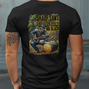 Sharp Saws Strong Backs No Slack, Arborist T-shirt, Tree Trimmer, Logger T-shirt, Blue Collar Trades, Blue Collar T-shirts