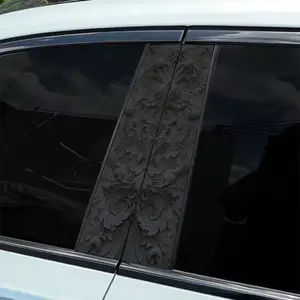 Vintage Embossed Curly Grass Pattern Car Stickers Set of 2: 2 Pieces, Waterproof & Scratch Resistant, Suitable for All Car Parts & Holiday Decorations, Also for Laptop & Car.