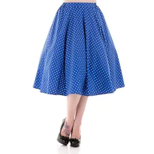 9349 Blue White Polka Dot Round Skirt