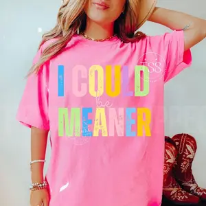 Comfort Colors I Could Be Meaner T-Shirt Soft Cotton Crewneck Unisex Stylish Fit Top Casual Menswear Gift for Him or Her Trendy Tee