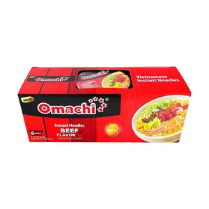 OMACHI Instant Noodles Beef Flavor 87g x 6 Bowls | Vietnamese Ramen with Potato Starch