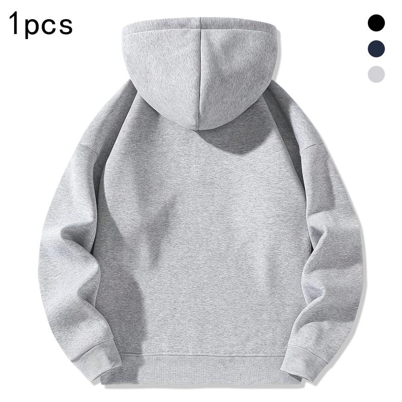 Men's Plain Two-piece Sweatsuit Set, Basic Regular Fit Casual Drop Shoulder Half Zip Hoodie & Pocket Drawstring Sweatpants, Men's Clothing