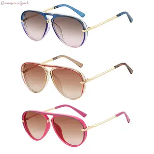 3-Pack Unisex Retro Aviator Sunglasses, 2026 New Gradient Tinted Lens Shades, Lightweight Classic Vintage Style, High UV Protection Fashion Eyewear, Great for Daily Wear, Driving, Travel and Outdoor Casual Matching