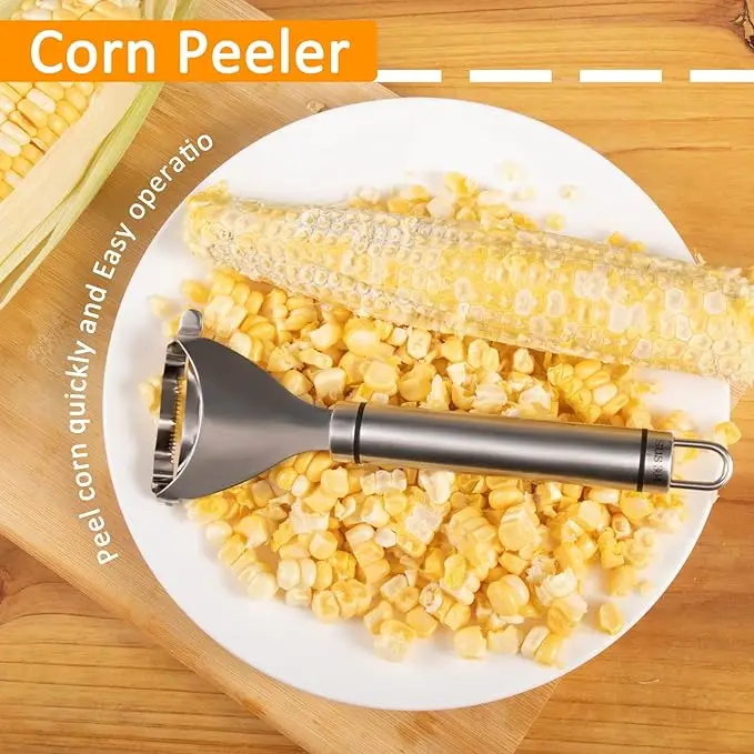 Magic Corn Peeler & Planer - Food-Grade 304 Stainless Steel Kitchen Tool for Effortless Corn Removal Cutting Modern Cooking Kitchenware Utensils Home