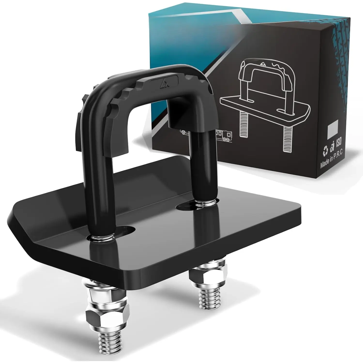 Forged Steel High-Strength Heavy-Duty Anti-Rattle Hitch Tightener with Anti-Rust Rubber Isolator, Easy-Install Universal Shackle Hitch Clamp for 1.25" & 2" Receivers, Noise Elimination Stabilizer for Spare Tire Mounts & Cargo Carrier, Universal Fit