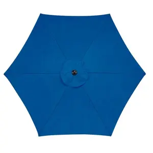 212 MAIN 9 ft. Blue Market Umbrella - Adjustable Tilt Canopy, Retractable Polyester Sun Parasol, Outdoor Shade Canopy (Model UM90BKOBD34RB), Retractable Canopy