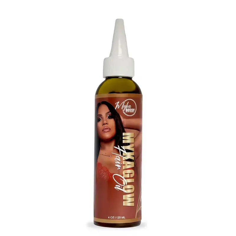 Myka Grow Hair Oil 4 oz - Lightweight Botanical Blend with Avocado Coconut Olive & Castor Oils for Moisture Shine & Scalp Care - Moisturize 4 oz