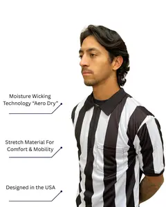 2 1/4 (2.25 inches) Striped Performance Football Sublimated Referee Shirt
