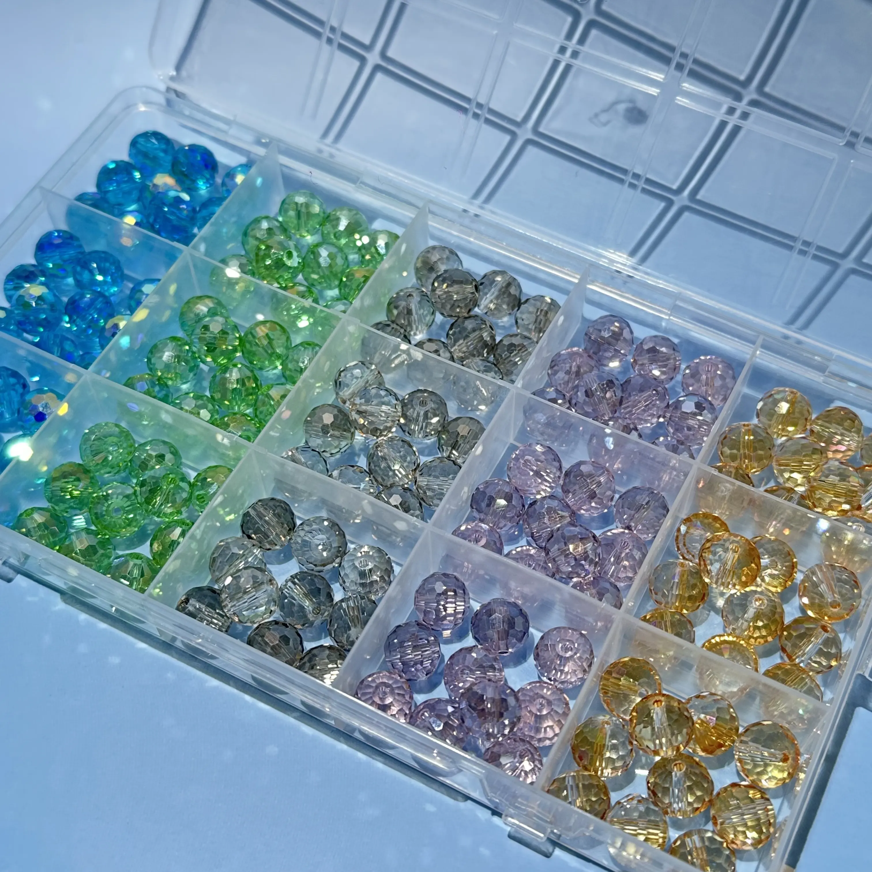 【B200】【Disco Ball Crystal Beads】10mm Rainbow Mix For DIY Jewelry Making