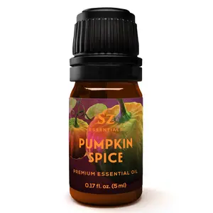Sz Essentials – Pumpkin Spice Essential Oil Blend – 100% Pure & Natural – Rich Pumpkin Spice Scent, with Fruity and Spicy Overtones – Perfect for Diffuser, Humidifier, Candles & DIY – Cozy Fall Scent – Vegan – 0.17oz (5ml)