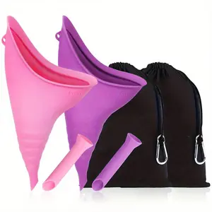 Portable Outdoor Travel Silicone Urinal Set, Standing Female Urination Device, Leak-Proof Silicone Funnel, Essential Travel Item, Camping Accessories