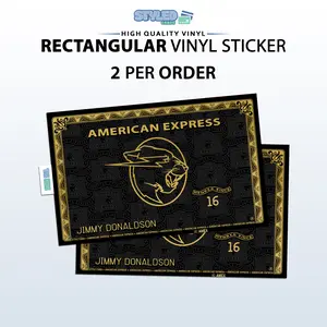 Jimmy Donaldson American Express rectangular vinyl sticker
