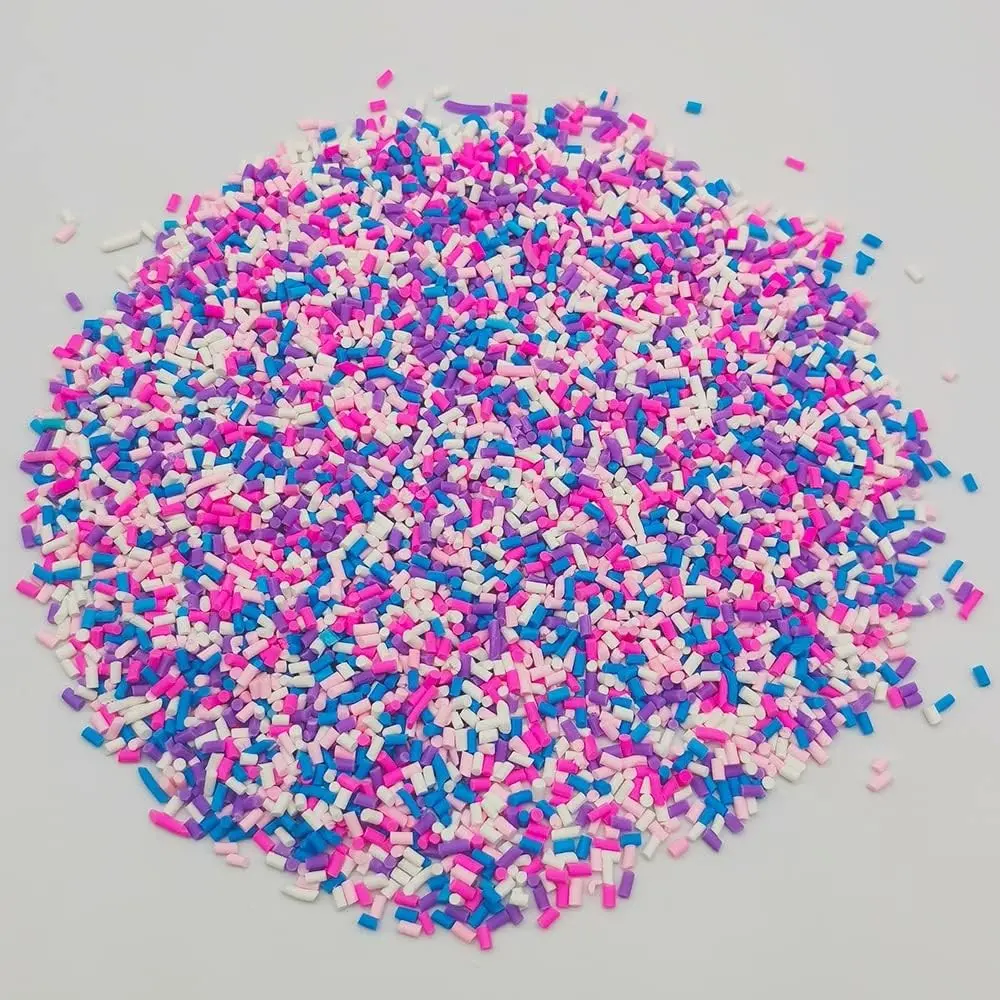 50g Colorful Fake Sprinkles Polymer Sprinkles Resin Sprinkles Fake Candy Sweets Sugar Clay Nail Art Slices for Nail Art DIY Crafts Cake Phone Case Decorations (Sugar granules-1)