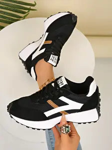 Women's Chunky Sneakers Platform Shoes, Comfortable Casual Walking Shoes for Daily Wear, Retro Colorblock Trainers, Casual Athletic Sneakers