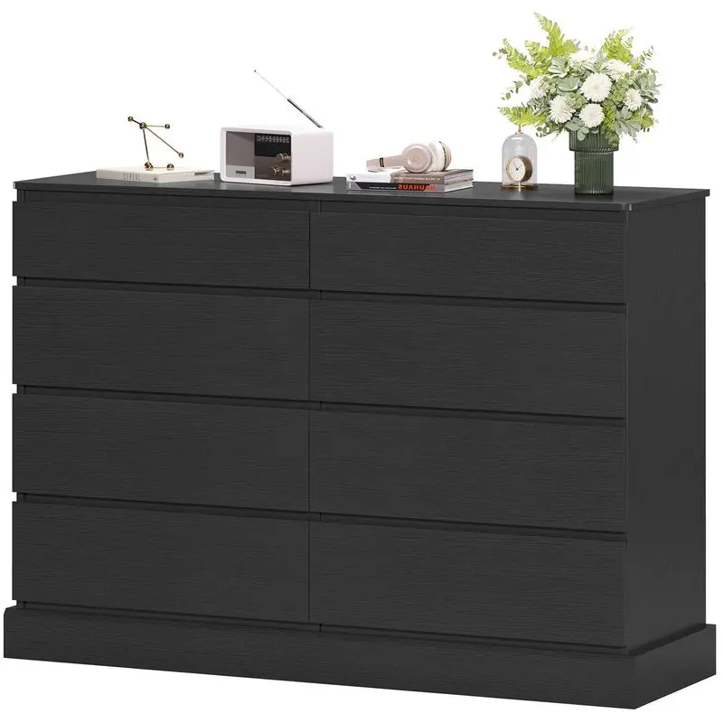 Sikaic 8 Drawers Bedroom Dresser, Black Large Double Dressers, Modern Chest of Drawers Storage Organizer for Bedroom, Living Room, Entryway - TikTok Shop Sikaic 8 Drawers Bedroom Dresser, Black Large Double Dressers, Modern Chest of Drawers Storage Organizer for Bedroom, Living Room, Entryway - TikTok Shop
