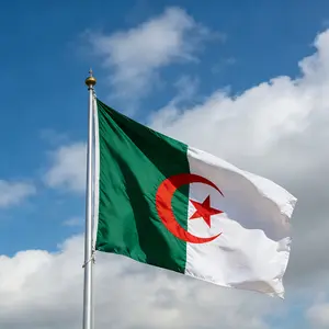 National Day Holiday Decoration, 35.43*59.06inch Family Decoration, Algerian Flag, Indoor and Outdoor Hanging Decoration/car and Ship Decoration Flag, Polyester Fiber Flag, Material, Long-lasting and Not Easy to Fade