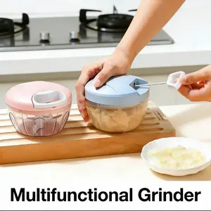 Manual Garlic Press Crusher, Hand Pull Meat Pepper Vegetable Fruit Grinder, Garlic Paste Mixer, Manual Garlic Mincer, Garlic Mortar