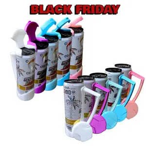 Slim Can Clutch & Lid Cover - 12oz Colorful Can Holder for Red Bull, Alani Nu, Celsius, Truly, White Claw, Slim Skinny Cans - 3D Printed Drinkware Set