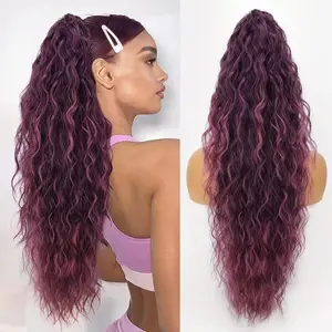 ZIHAN 26" Claw Clip Wavy Synthetic Soft Hairpiece, Seamless Ponytail Extension for Women, Lightweight Material Comfortable Clip-in Natural Black Hair Extensions for Daily Use, Seamless Extensions summerwins