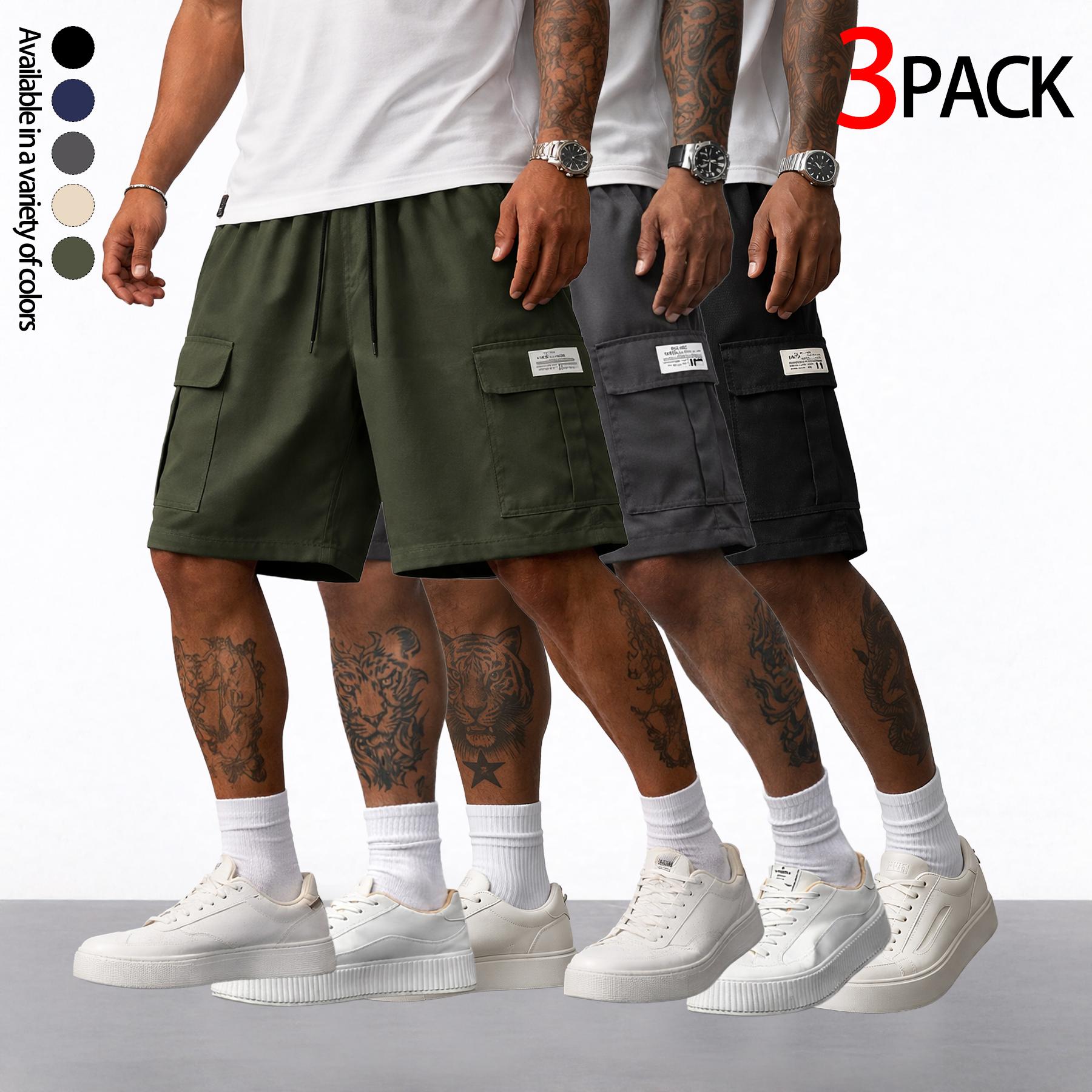 Men’s cargo shorts — heavyweight streetwear brand with multiple pockets, a loose fit that blends hip-hop urban style with practical workwear aesthetics. Suitable for everyday casual wear, fitness training, skateboarding, hiking and mountaineering, and var