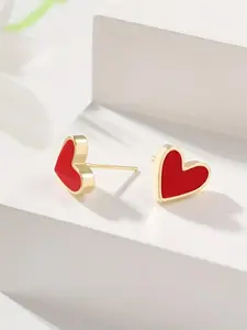 Heart Shaped Stud Earrings, Fashionable Jewelry for Women & Girls, Trendy All-match & Exquisite Jewelry for Birthday Gift