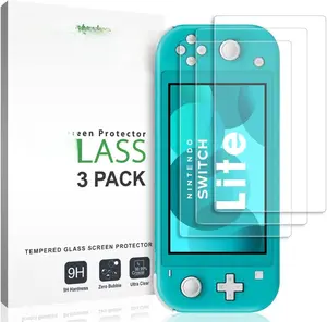 amFilm Tempered Glass Screen Protector for Nintendo Switch Lite 5.5'' 2019 Ultra Clear 9H Hardness 3 Pack with Warranty