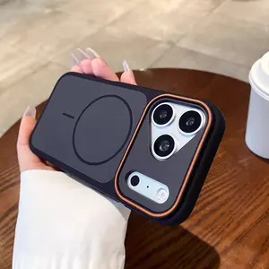 New Color-Block Magnetic Phone Case for iPhone 17 Pro Max, Skin-Feel Matte Full Protection Soft Edge Shockproof Cover for iPhone 16 Pro Max/15/14 Pro/13/12/11