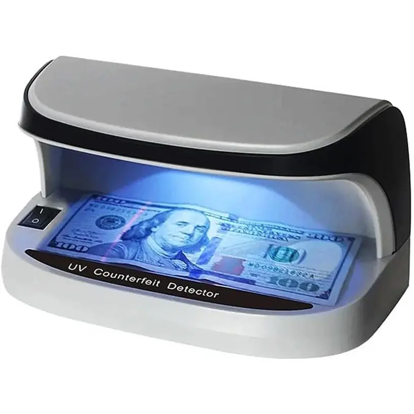 UV LED Bill Detector Machine Advanced Counterfeit Money Checker Credit Card ID Identifier Quick Fake Bill Detection Tool