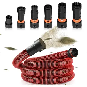 16FT Vacuum Hose Extension, Universal Shop Vac Accessories with 6 Adapters, Fits 0.9"-1.75" Wet/Dry Vacuums(Check Compatibility Before Purchase)