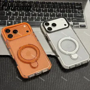 Magnetic Kickstand Two-Tone Phone Case Featuring A Built-In Rotatable Ring Stand Delivering Hands-Free Convenience And Eye-Catching Style Suitable for Apple 17 16 15 14 13 12