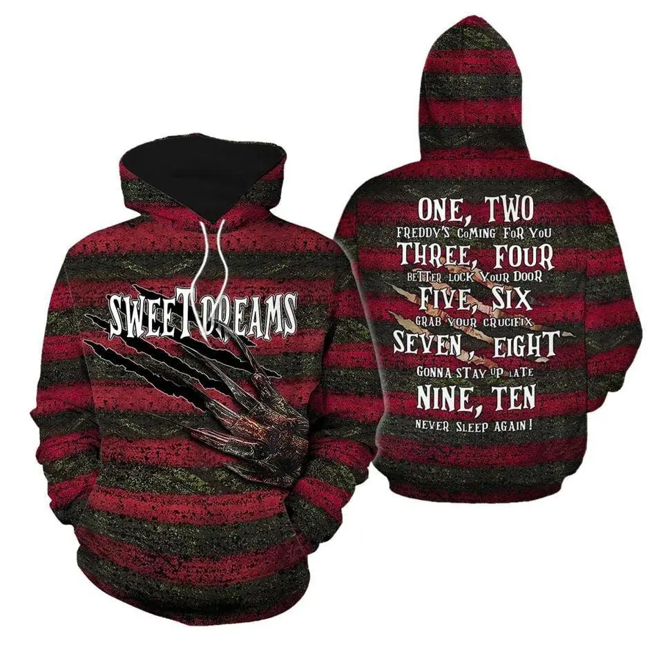 Freddy A Nightmare On Elm Street Halloween Horror Movie 3D Hoodie