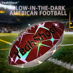 Holographic Reflective Football, Glow-In-The-Dark Technology, Size 9, Ideal for Nighttime Sports, Durable Design for Safety