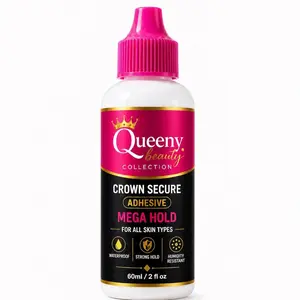 Crown Secure Lace Adhesive - Strong Hold, Water- & Sweat-Resistant, Fast-Drying, Latex-Based Formula, Ideal for Wigs, Frontals, and Closures, 60ml/2 fl.oz.