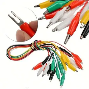 10-Pack Colorful Crocodile Clip Test Leads, Durable Wire Connectors for Electrical Testing & Repair Tools, Essential Electronics Accessories