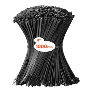 【Summervibes】VEVOR 1000 Pack Cable Zip Ties, 8-inch Heavy Duty Cable Wire Ties with 45LBS High Tensile Strength, Multi-Purpose Self-Locking Nylon Tie Wraps, Heat & Cold Resistant for Indoor and Outdoor Use
